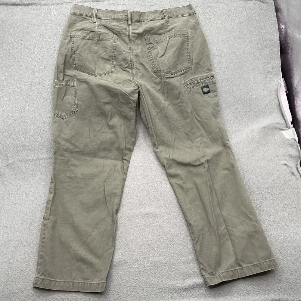 Harley-Davidson Pants Mens‎ 40x30 Green Canvas Utility Carpenter Workwear Casual